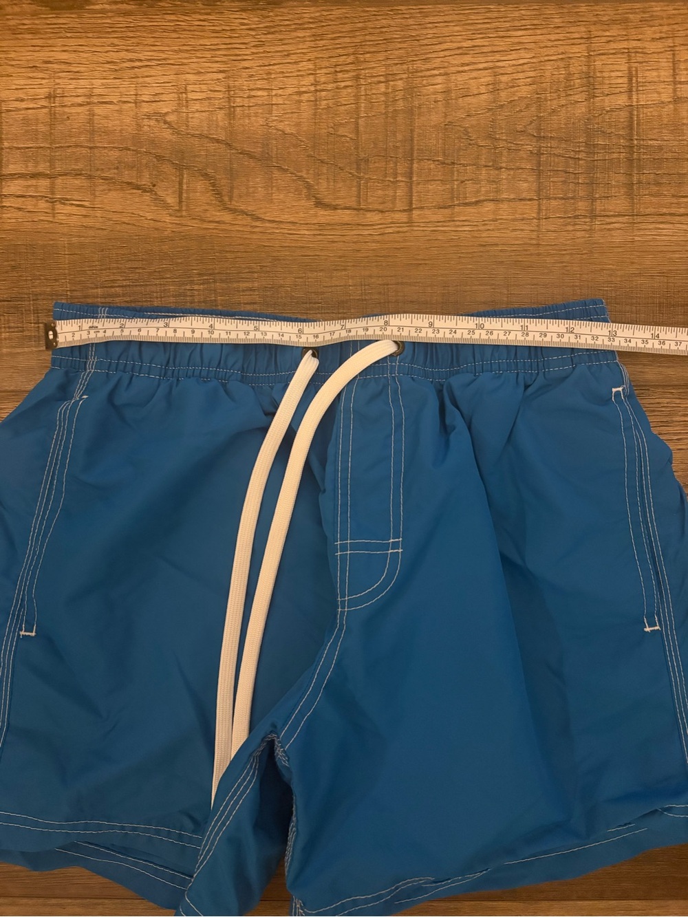 Sundek Royal Blue Swim Trunks with Neon Green Stripe - Picture 5 of 8